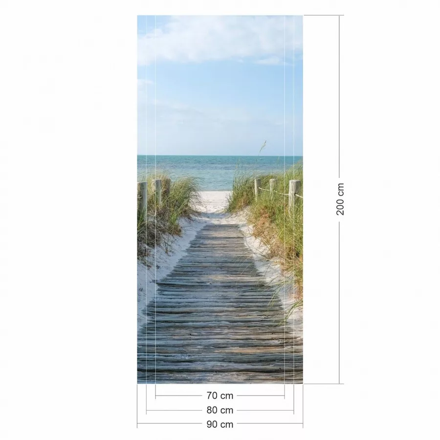 Nikima Türbild TB-04 selbstklebendes Türbild – Ostseeweg Klebefolie bunt