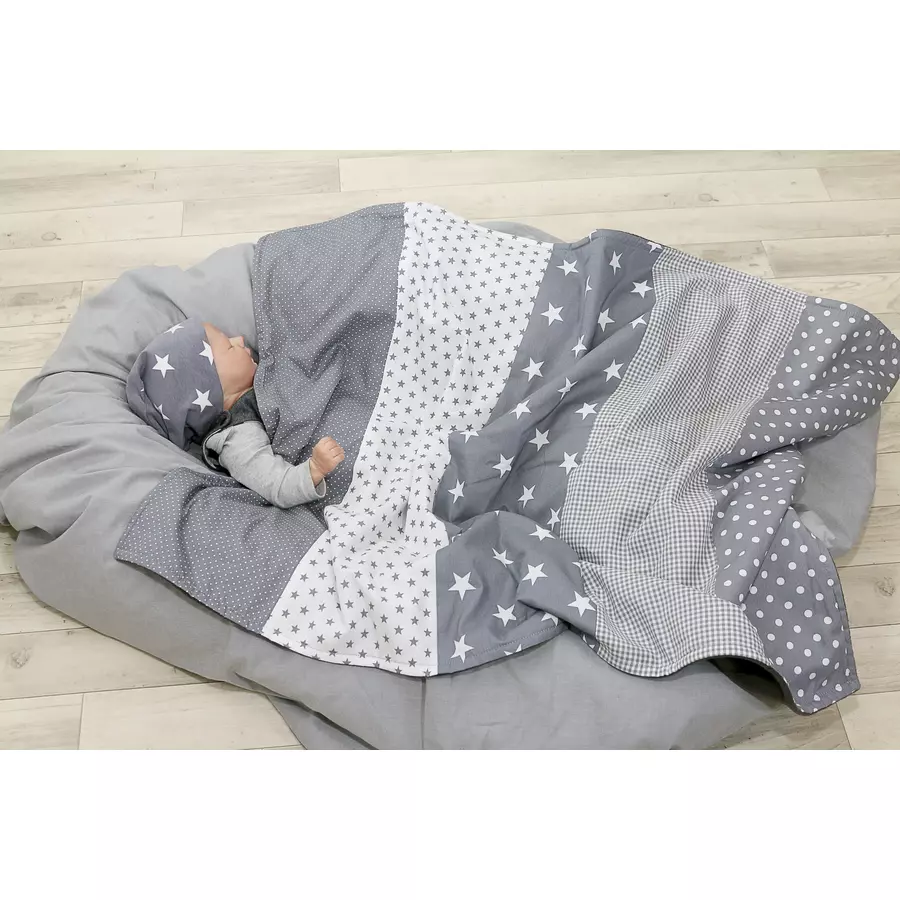 Ullenboom Babydecke & Kuscheldecke 70X100 cm Graue Sterne