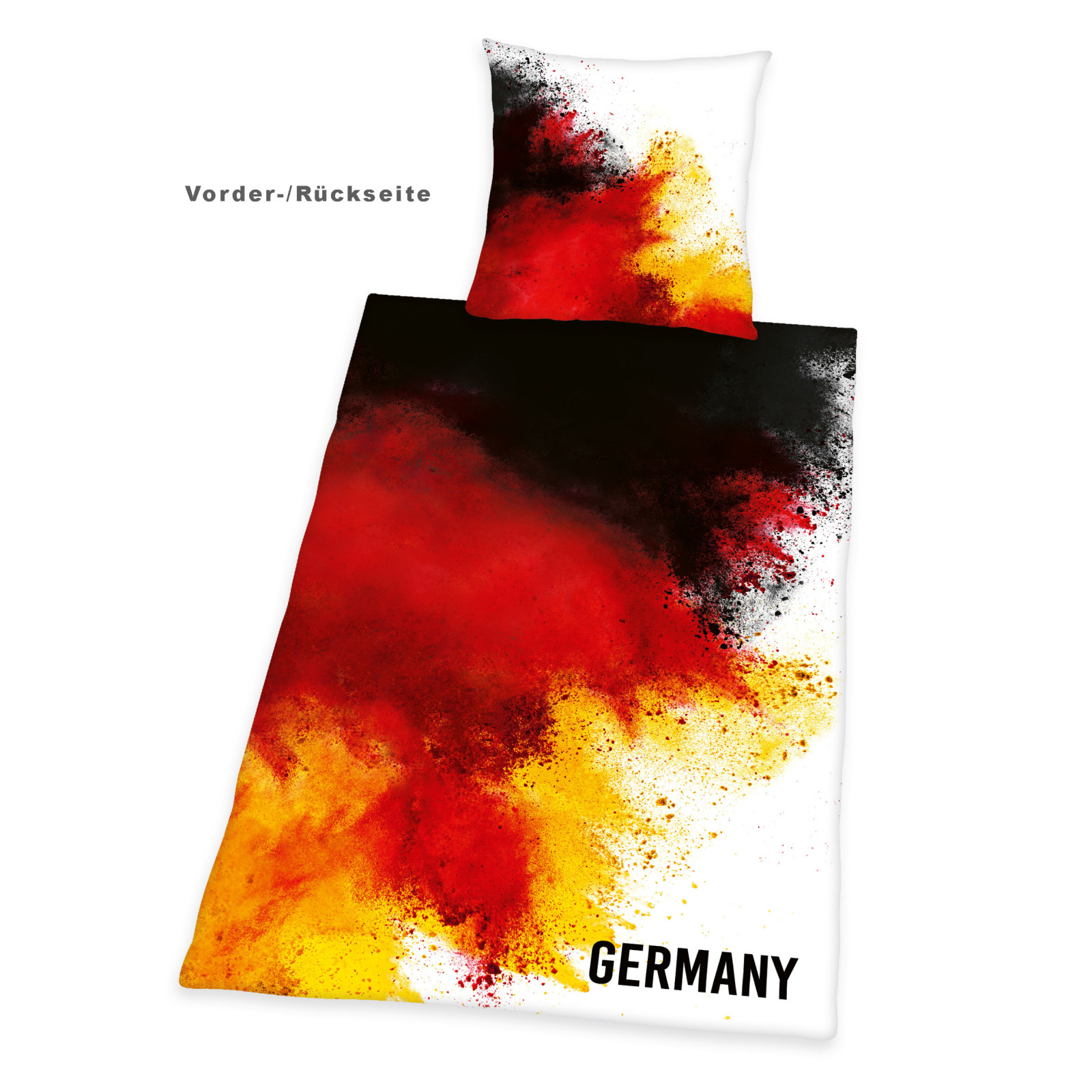 Renforcé-Bettwäsche GERMANY - schwarz-rot-gelb - 135x200 cm