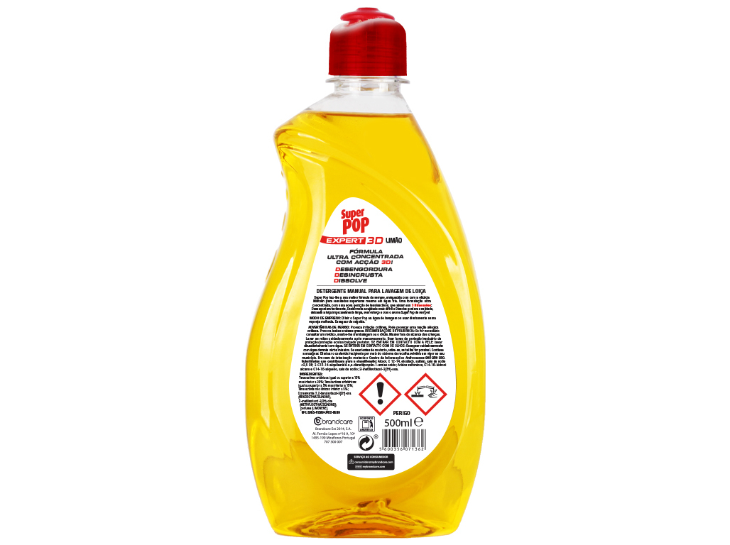 DETERGENTE LOIÇA SUPER POP 3D LIMÃO 500ML