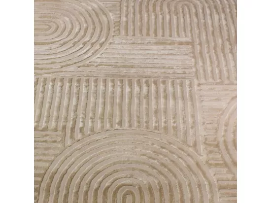 tapis grand salon 200x290 tissé beige rectangle motif géométrique CERABI