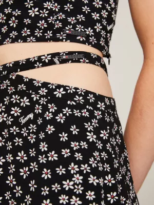Minissaia com estampa floral miúda