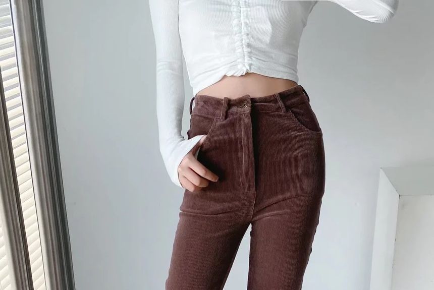 Flotto - Corduroy Boot-Cut Broek met Hoge Taille