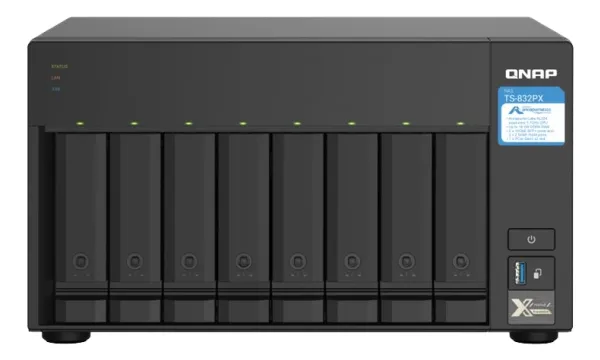 [OUTLET] - QNAP TS-832PXU - NAS-server - 8 bays - rackversion - SATA 6Gb/s - RAID RAID 0, 1, 5, 6, 10, 50, JBOD, 60 - RAM 4 GB - Gigabit Ethernet / 2.5 Gigabit Ethernet / 10 Gigabit Ethernet - iSCSI support - 2U