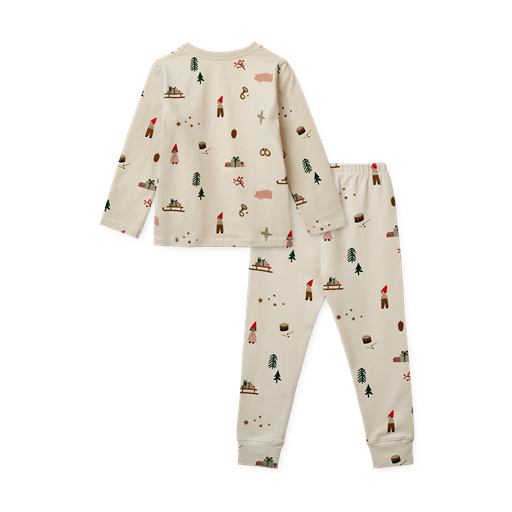 Liewood Wilhelm Pyjamassæt, Holiday/Sand, 116 cm