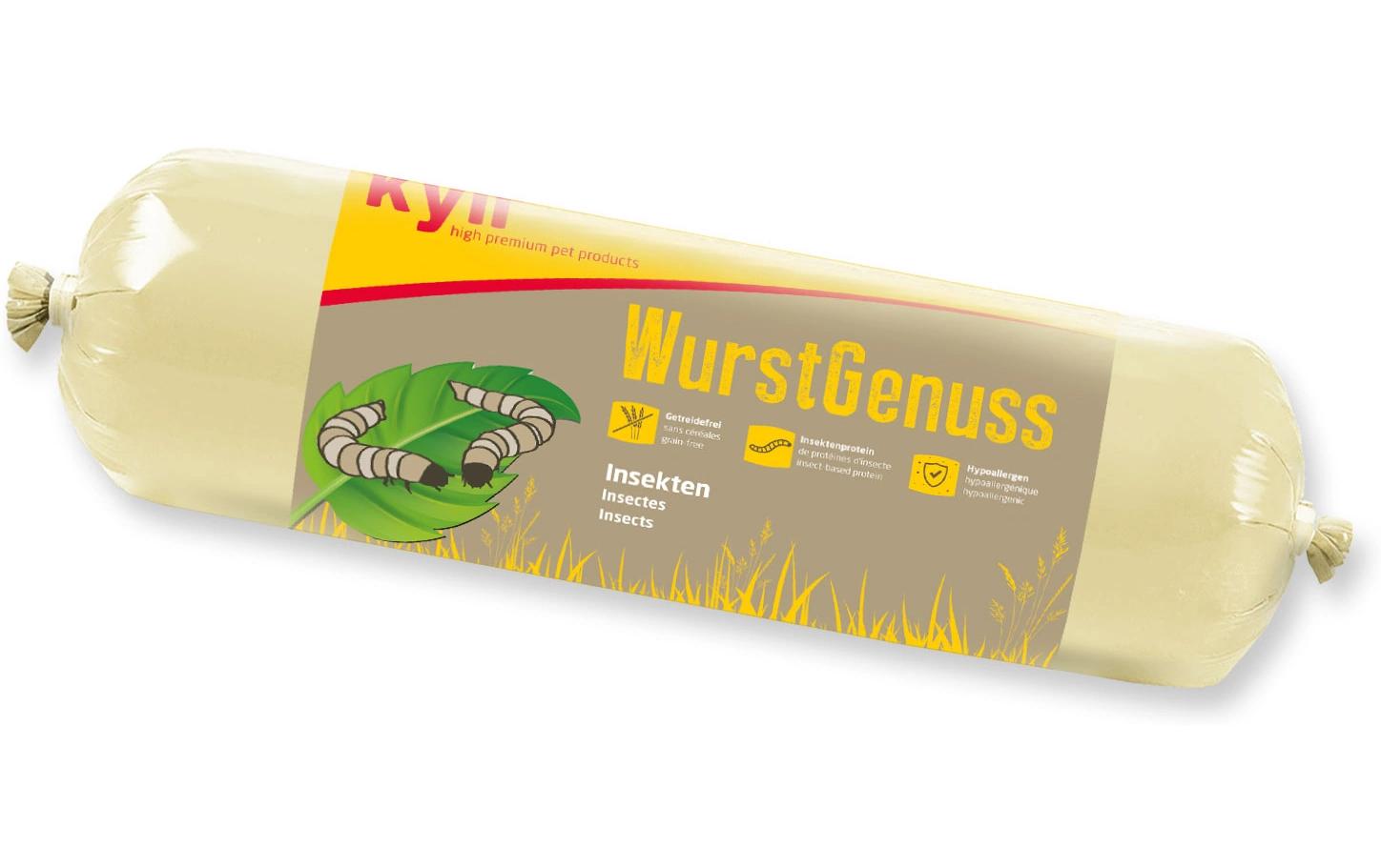 Nassfutter WurstGenuss Insekten, 400 gAlleinfuttermittel für ausgewachsene Hunde