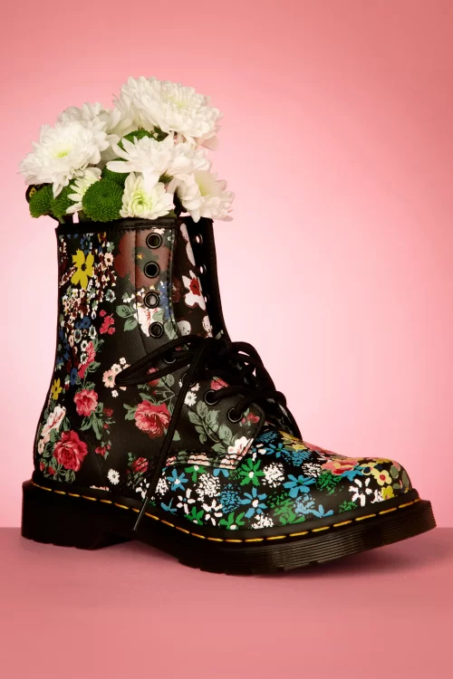 Dr. Martens 1460 Pascal Floral Mash Up Backhand laarzen in zwart