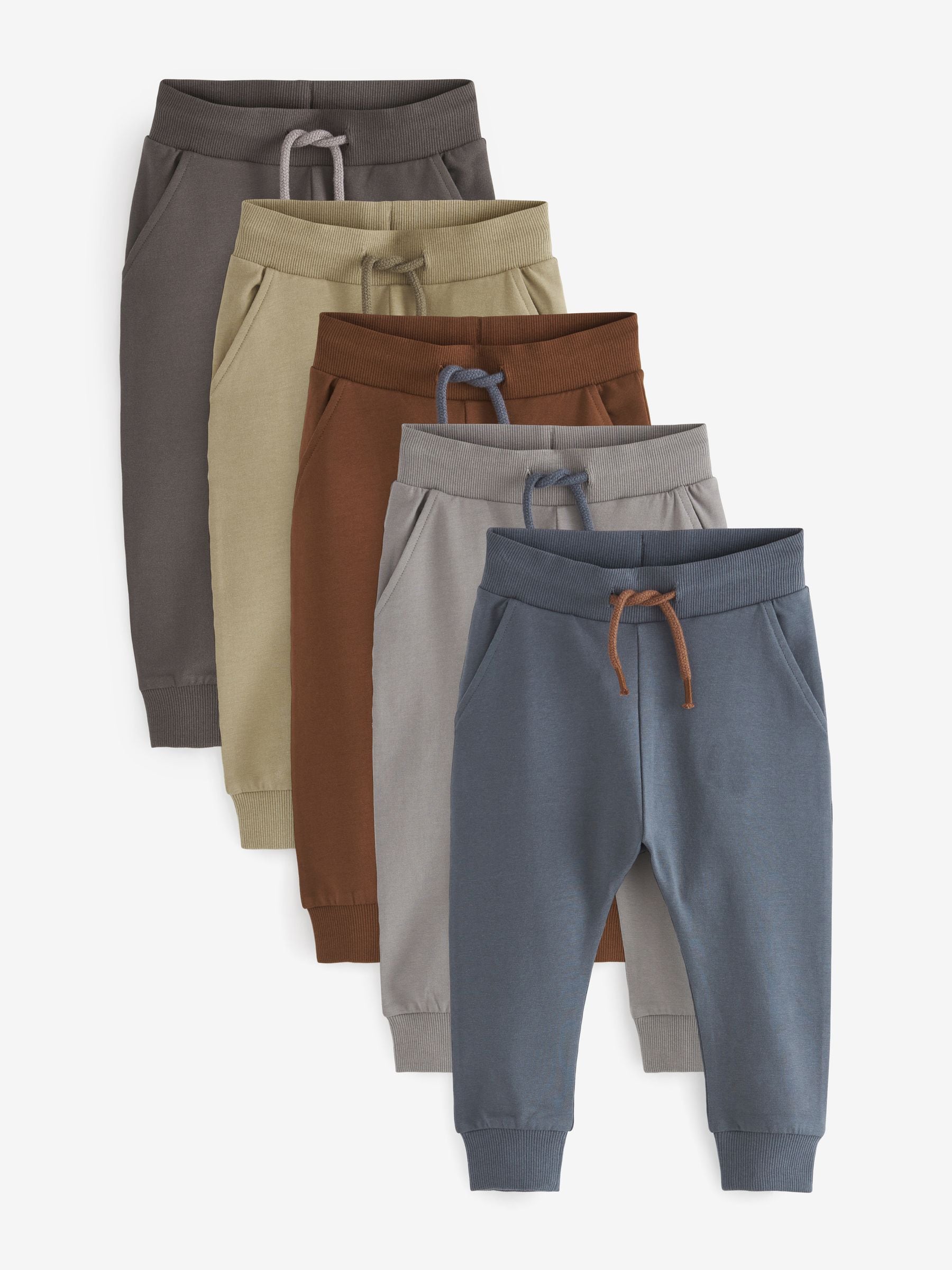 Kaki/grijs/blauw - Verpakking van 5 joggingbroeken (3mnd-7jr)