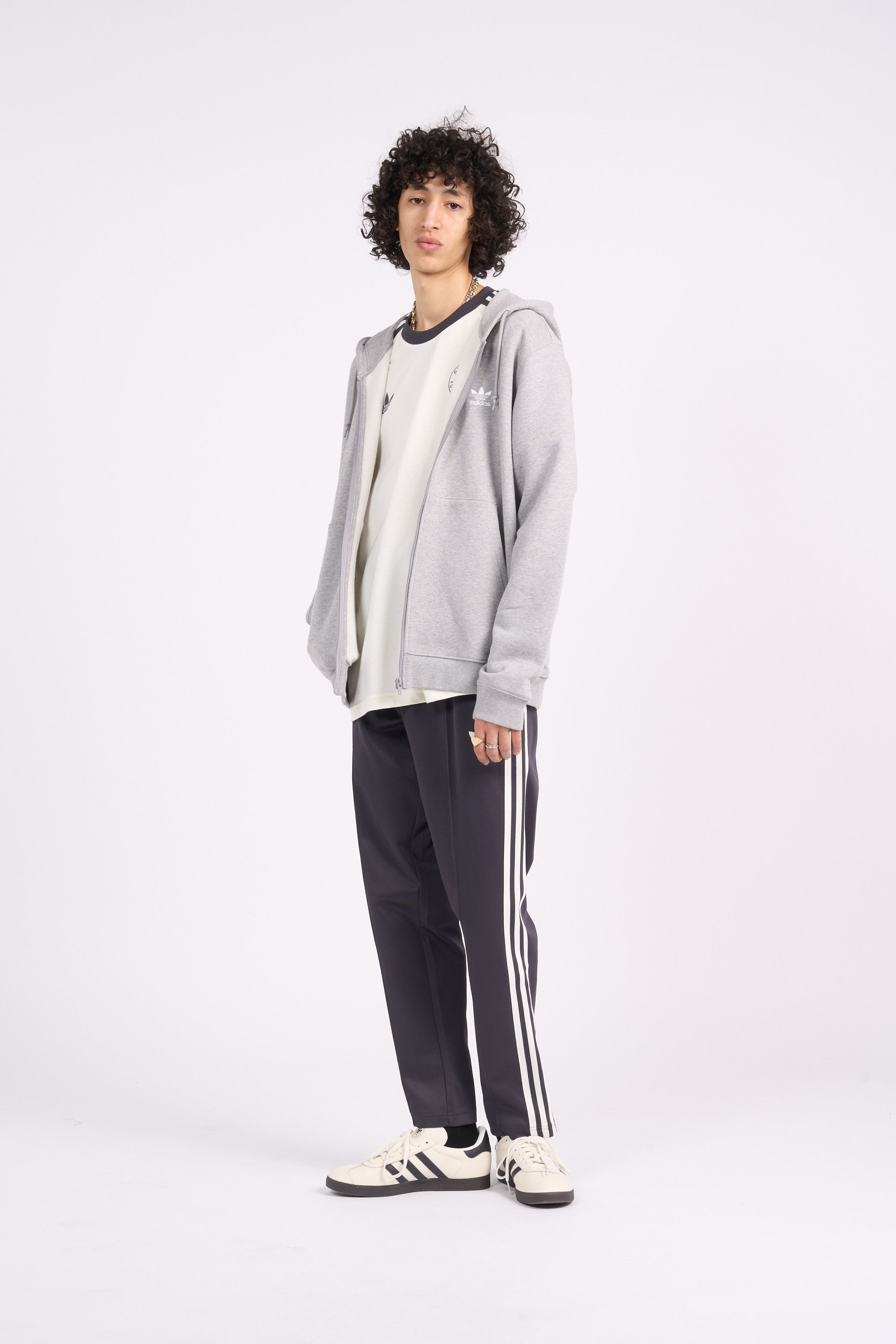 ADIDAS Hoodie zippé ESS FZ HDY Gris