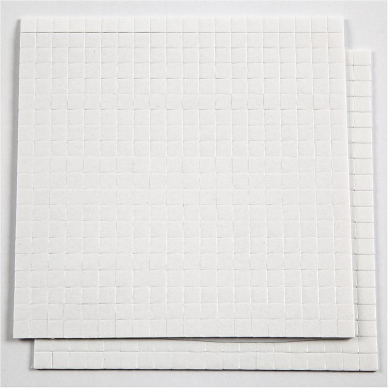 3D Foam Pads Wit 5x5x1mm, 2 Vellen