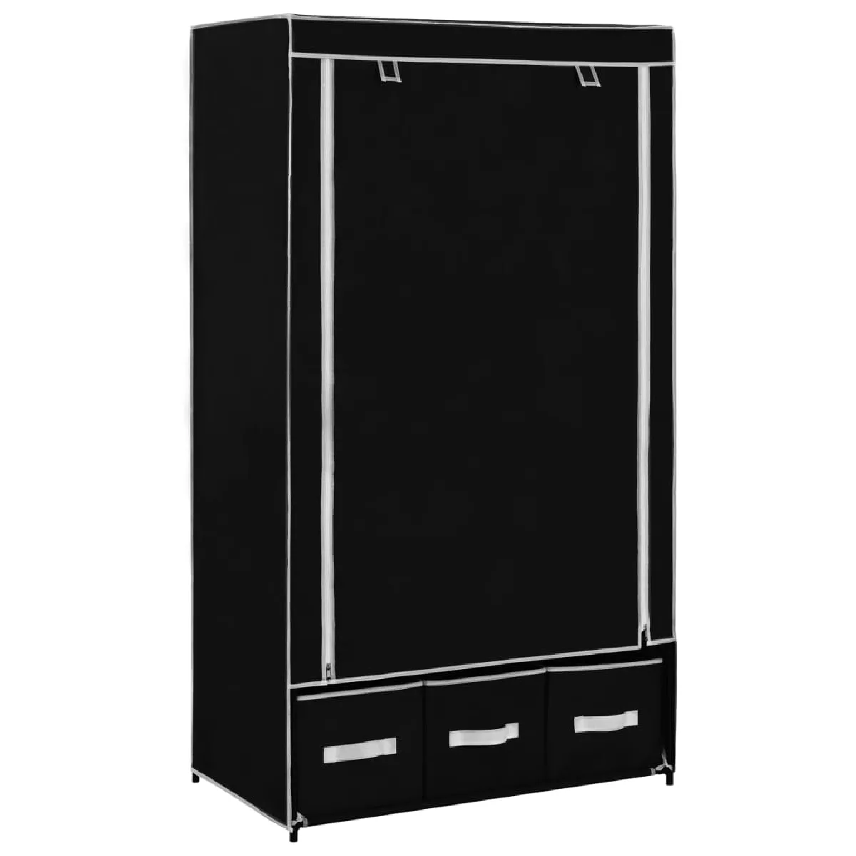 vidaXL Garde-robe Tissu - Noir