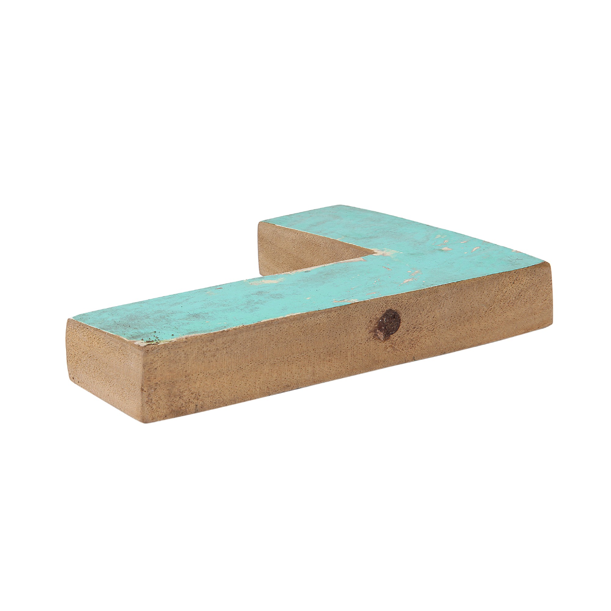 Holzbuchstabe 'L', mehrfarbig, T 2,5 cm, B 13 cm, H 19 cm von fischer's lagerhaus