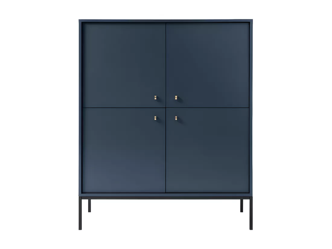 Buffet haut - 4 portes - Bleu - BOGDAN