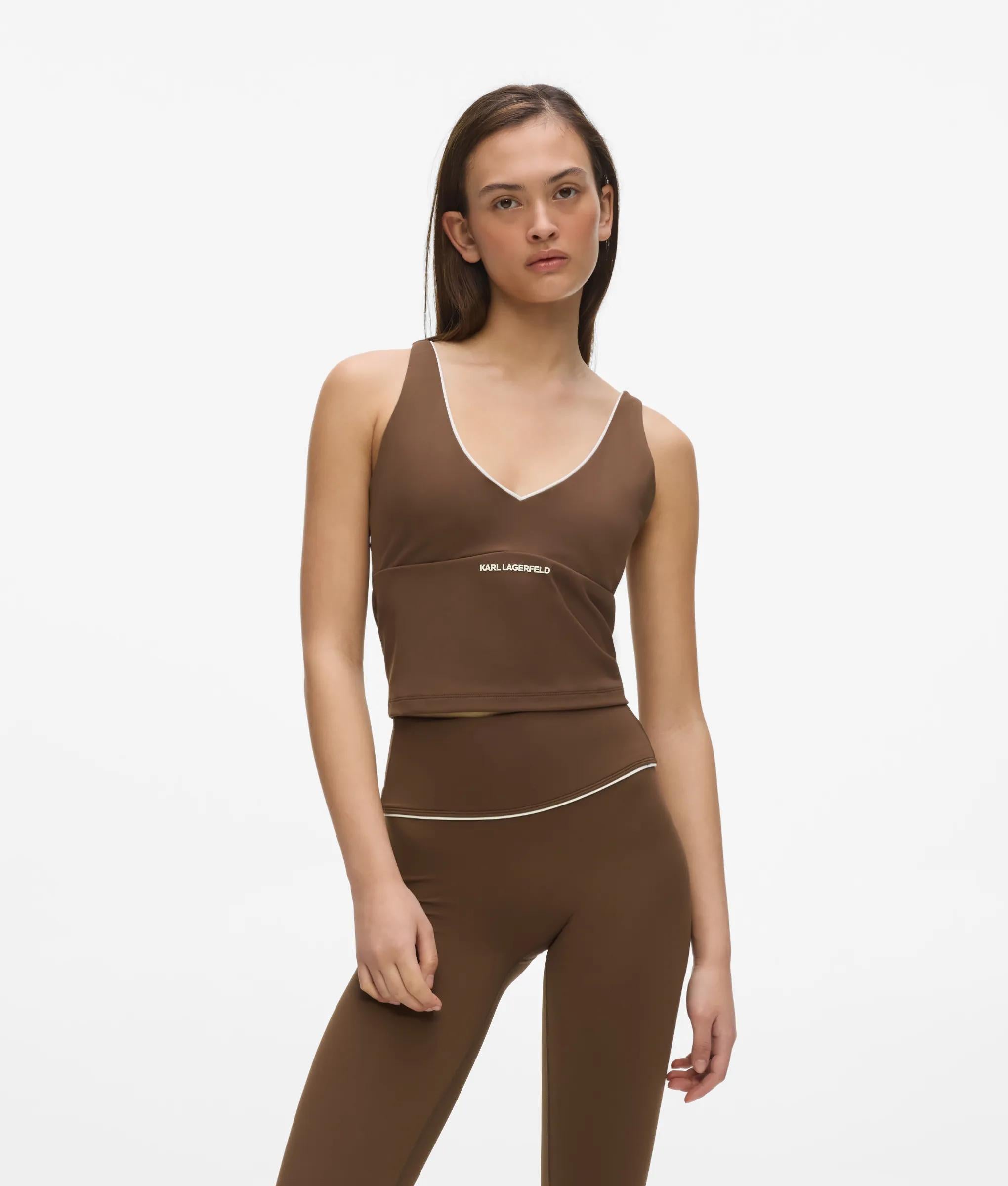Athleisure tanktop met contrasterende boorden