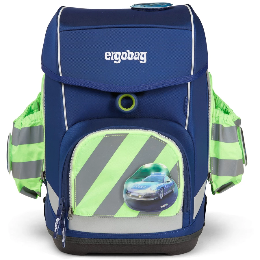 Ergobag Zubehör PackCuboCubo Light - Seitentaschen Zip-Set mit Reflektorstreifen grün