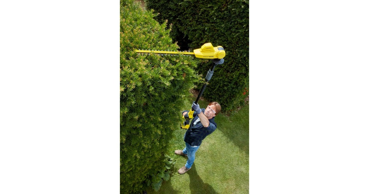 StanleyFATMAX V20 18V Heggenschaar op steel 45 cm  (Geel/zwart, Accu (4.0Ah) en oplader inbegrepen)