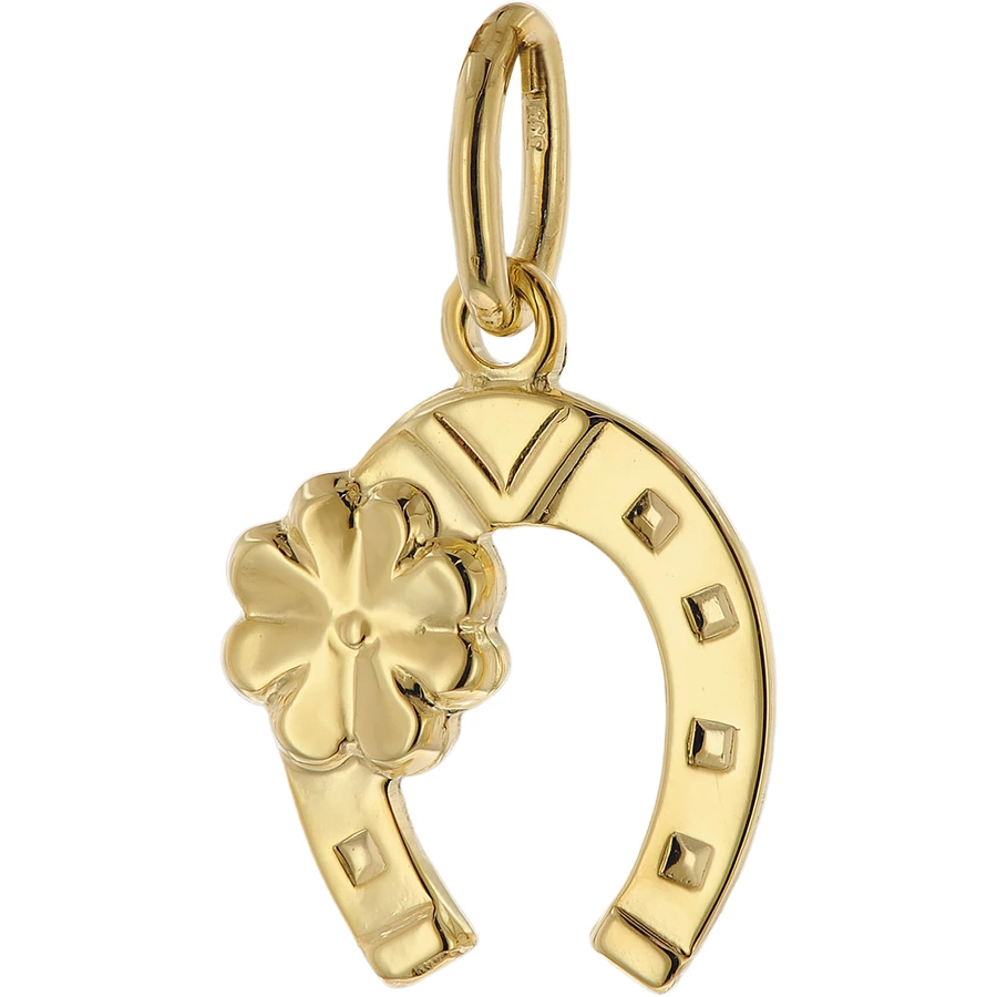 trendor Kinder Hufeisen-Anhänger Gold 333 + goldplattierte Silberkette gold