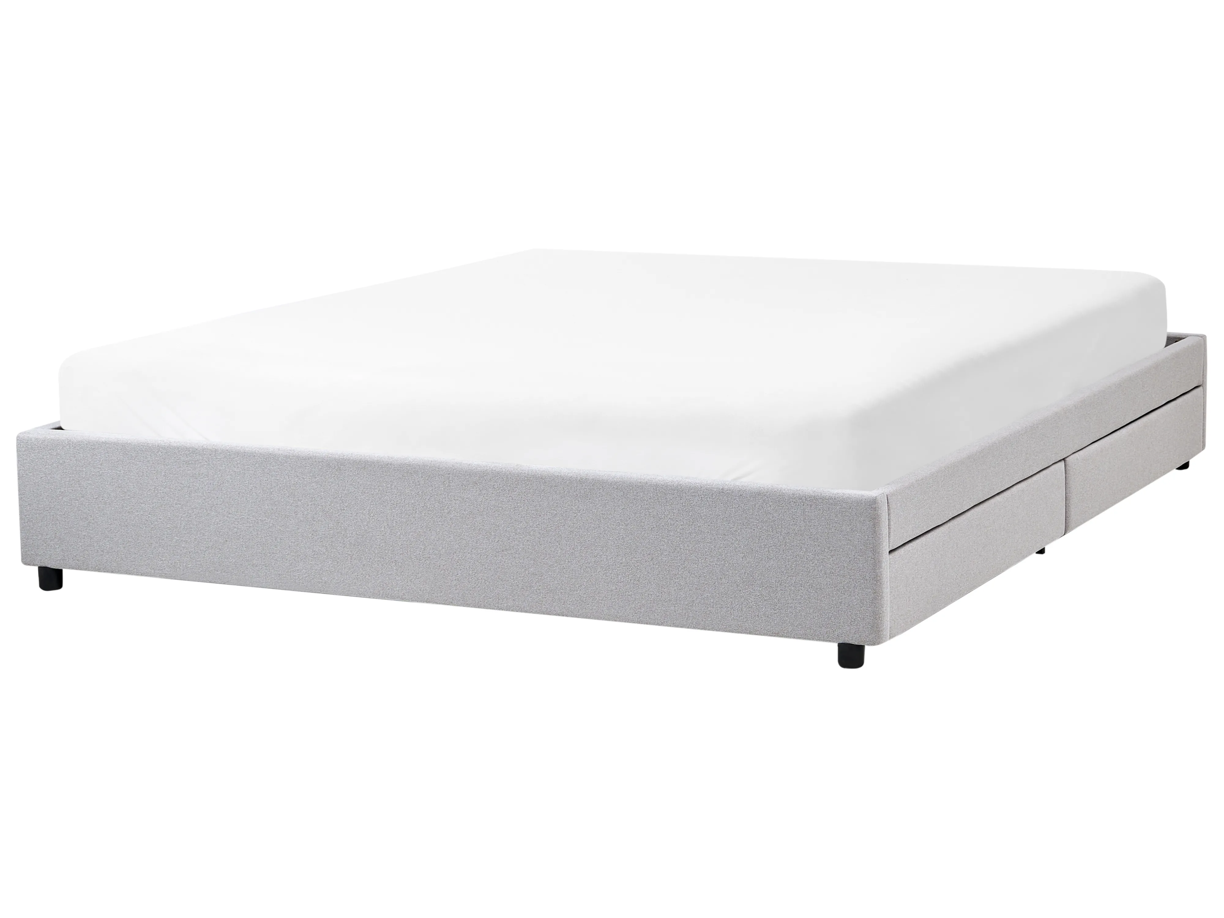 Bed met opbergruimte zonder hoofdbord Stof PRADES 180 x 200 cm Lichtgrijs