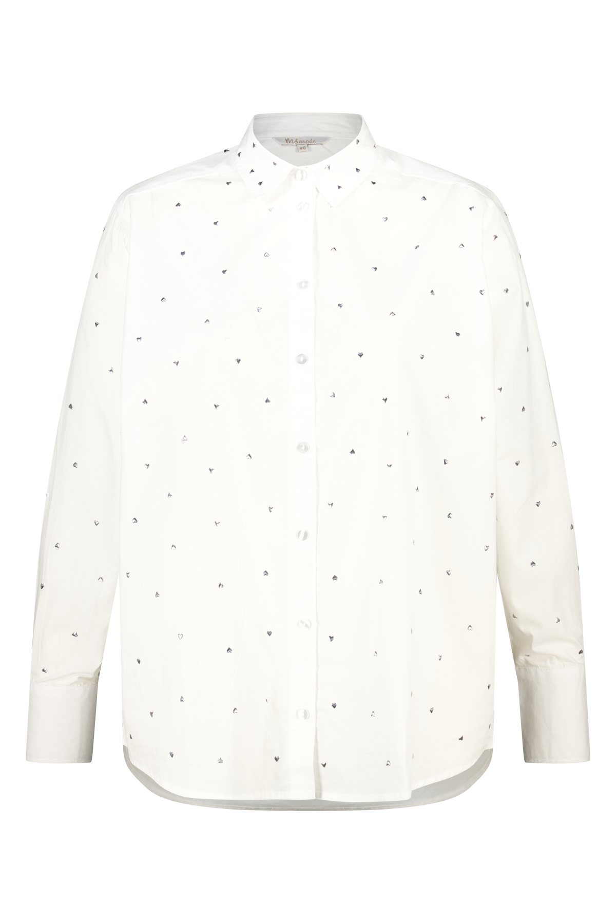 Blouse met studs Gebroken wit