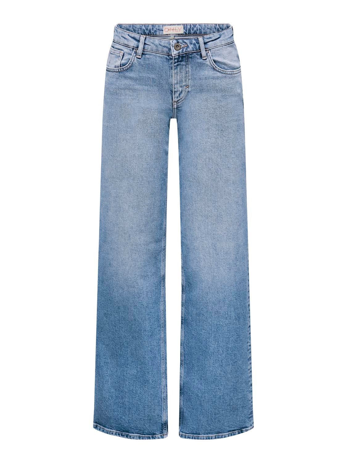 ONLJUICY Niedrige Taille Gerade geschnitten Jeans Light Blue Denim