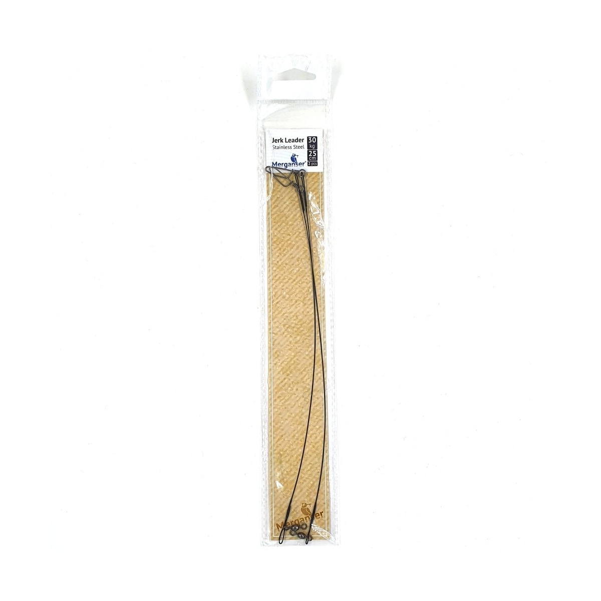 Rustfritt stål Jerk leader, 30 kg 25 cm, 2 stk, Merganser