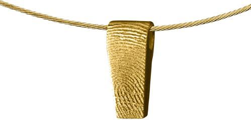Gouden design ketting hanger met vingerafdruk