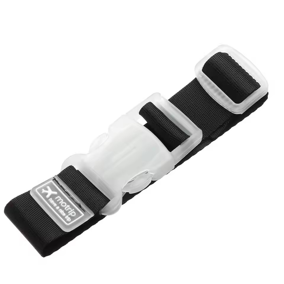 (25x330mm) Luggage Strap Verstellbarer Gepäck Befestigungsgurt mit Steckschnalle - Schwarz