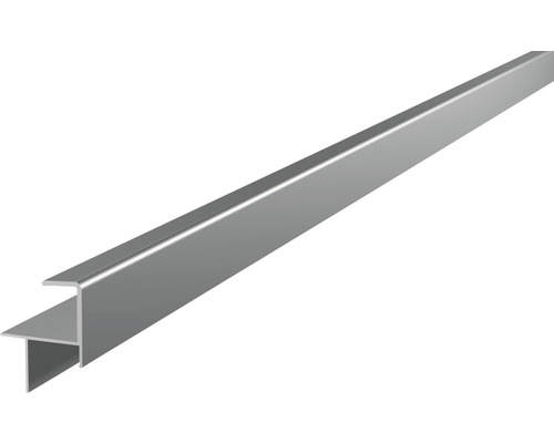 Zilveren afwerkstrip voor plankdikte 20-21 mm 2x35,6x46,9x4000 mm