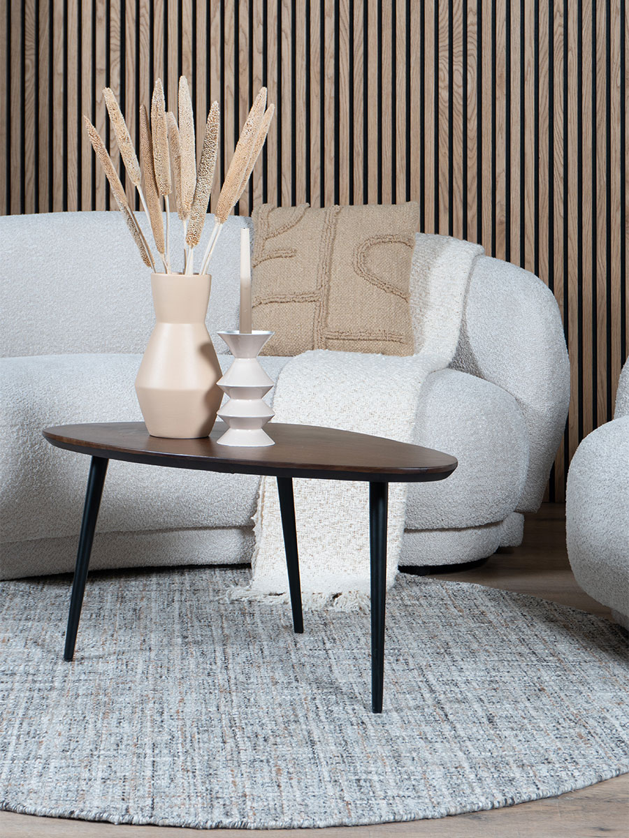 Vloerkleed Cross Grey/Beige - Rond ø160 cm