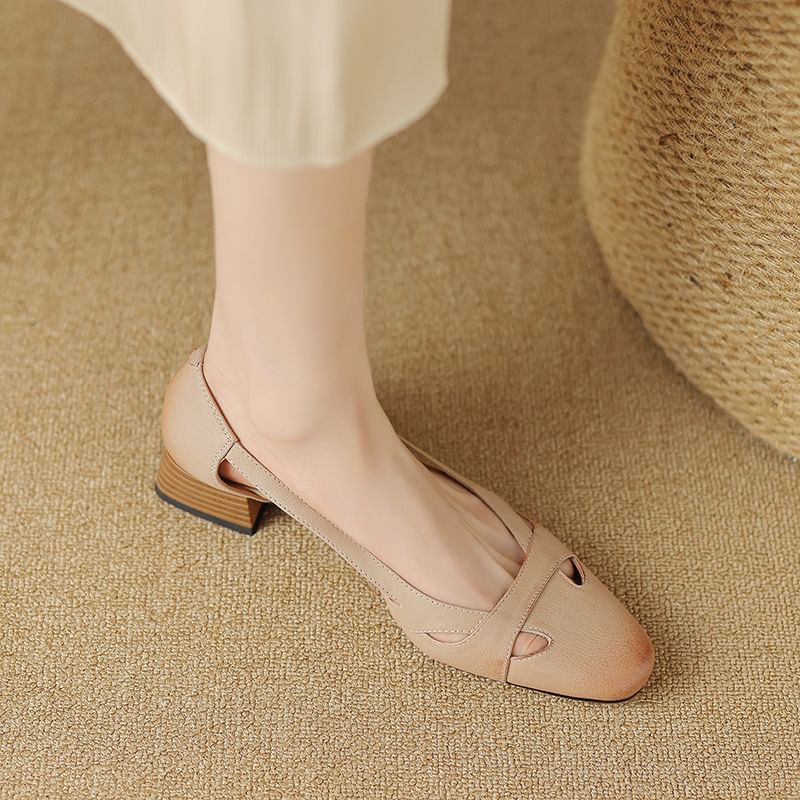 Karlao - Lage hak sandalen van imitatieleer met holle hak