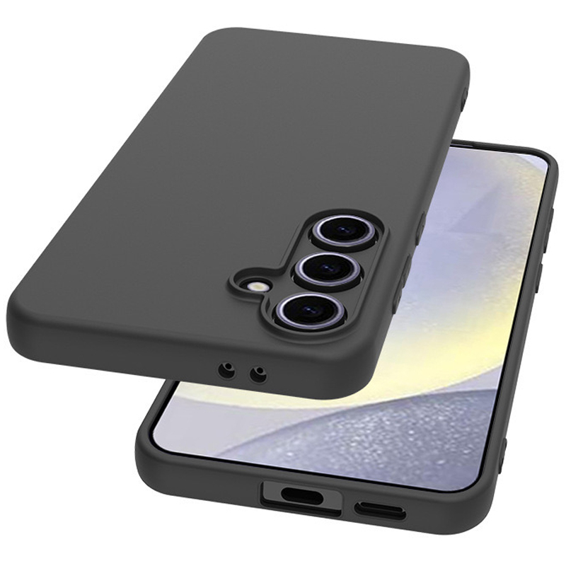 Samsung Galaxy S24 FE Gummi Case Hülle mit Kameraschutz - Dunkelgrau (Matt)