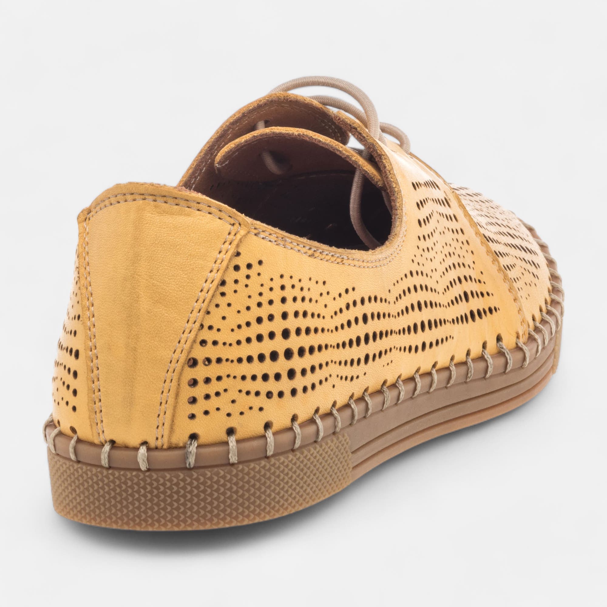 Baskets basses Femme en cuir jaune