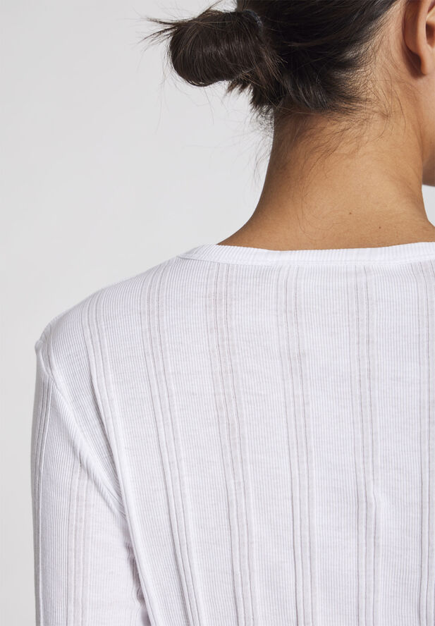 Gai&Lisva Thyra L/S Cotton Top Drop Needle GOTS 243975 White