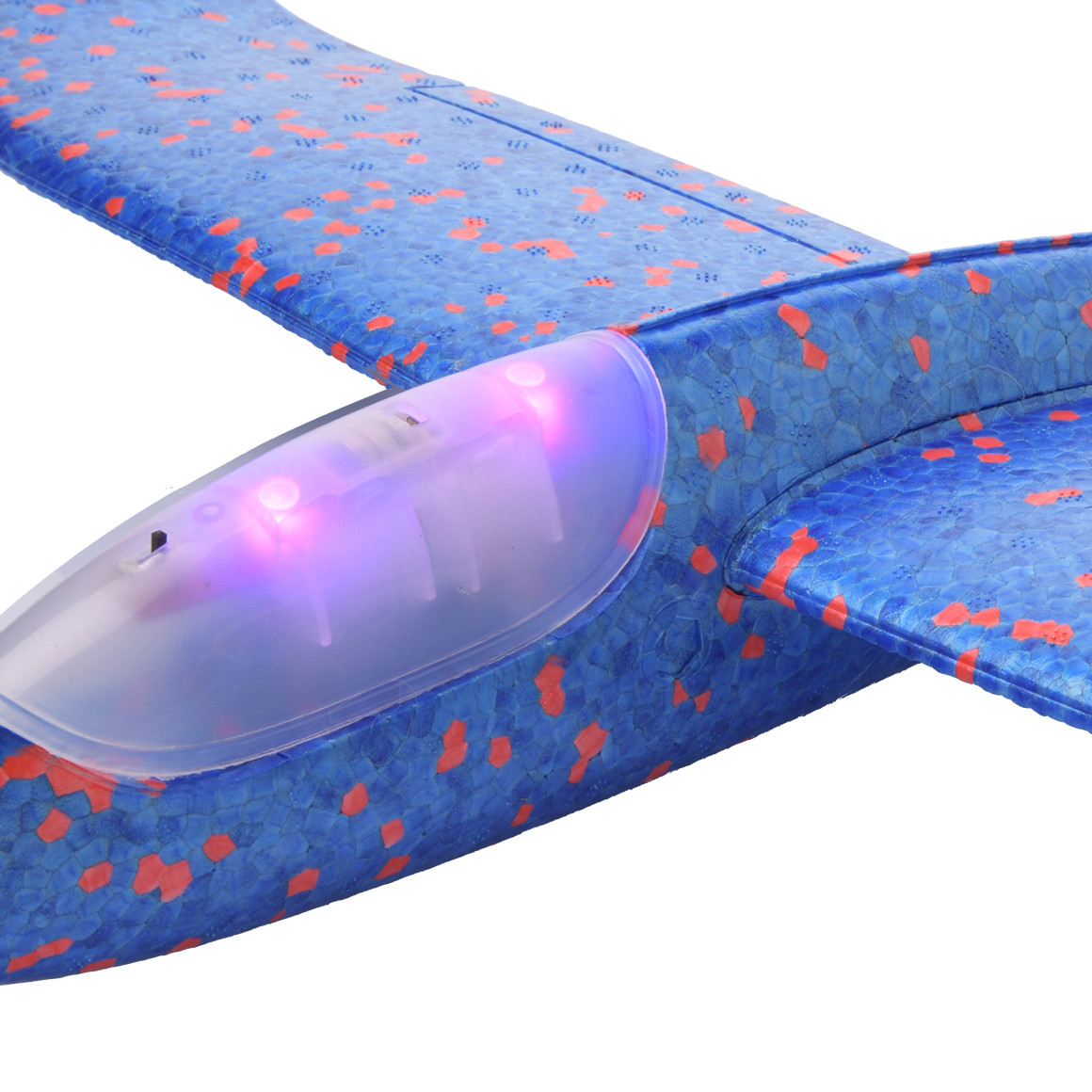 Topolino LED Flugzeug zum Werfen blau