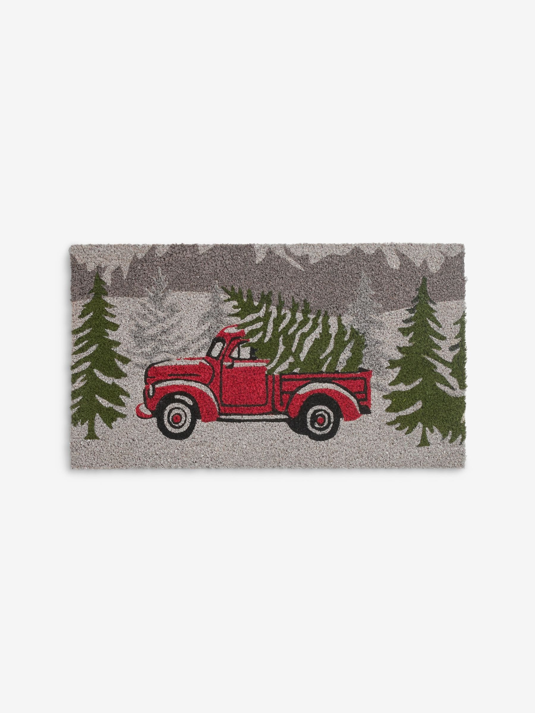 Kerstmis Autoscène Kokosvezel Deurmat