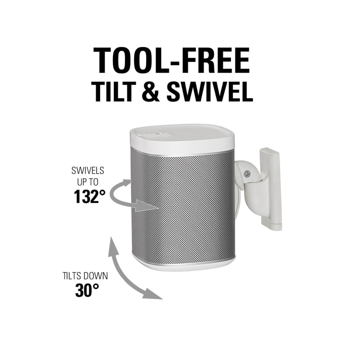 SANUS Wall Mount for Sonos One SL Play:1 Play:3 Pair White