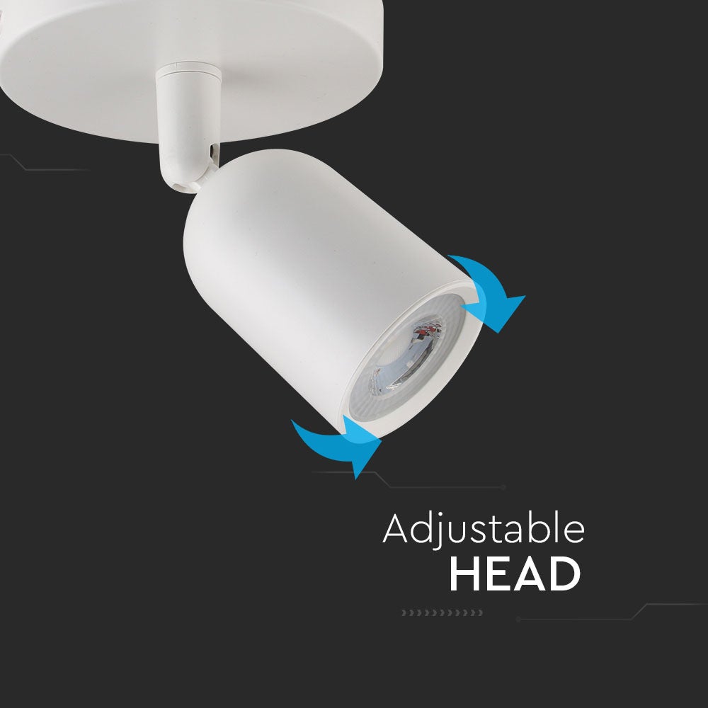 Witte LED-spot - 1xGU10 - wandmontage - inbouw - IP20