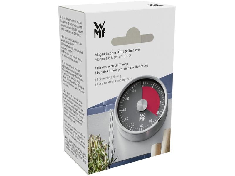 WMF Küchentimer Schwarz/Silber matt Päziser Kurzzeitmesser mit magnetischer Halterung