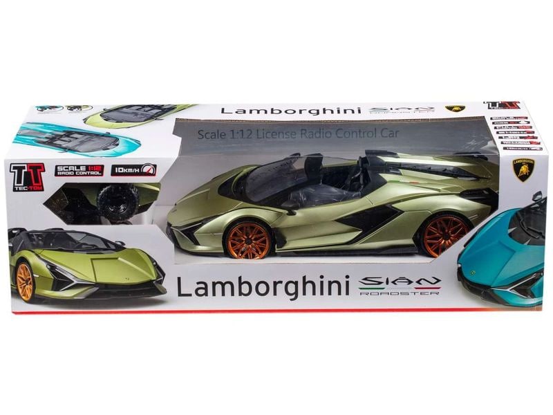 TEC-TOY Auto Lamborghini Sian mit Licht, Grün, 1:12 Ferngesteuerter Sportwagen mit Licht für Kinder ab 6 Jahren