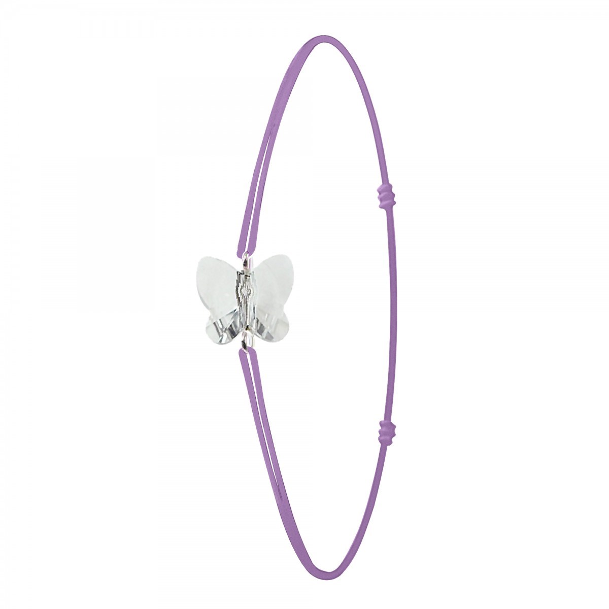 Bracelet violet et papillon SC Crystal orné de Cristaux scintillants