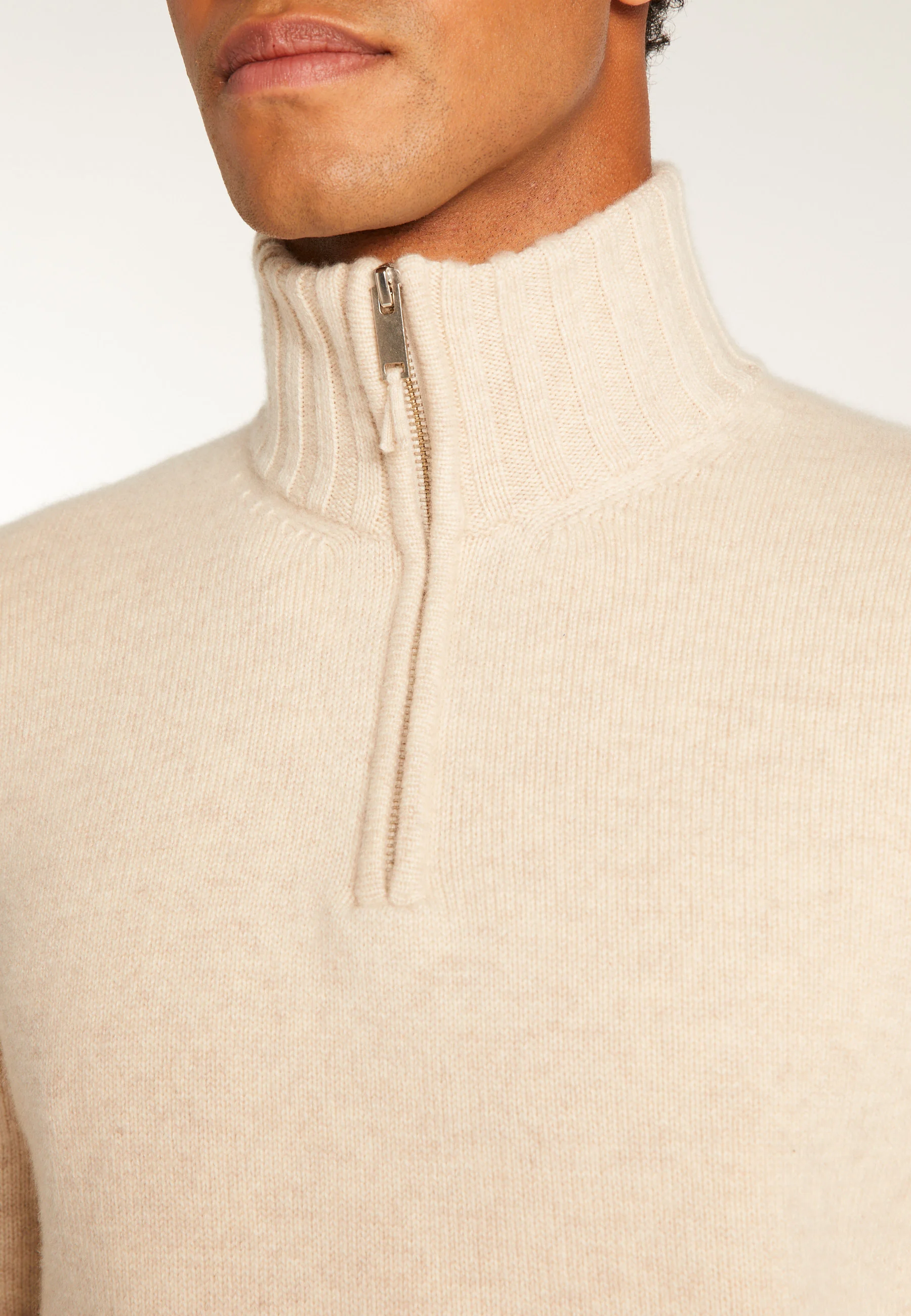 EMILIANO DUO - Pull camionneur en cachemire 6 fils | Beige