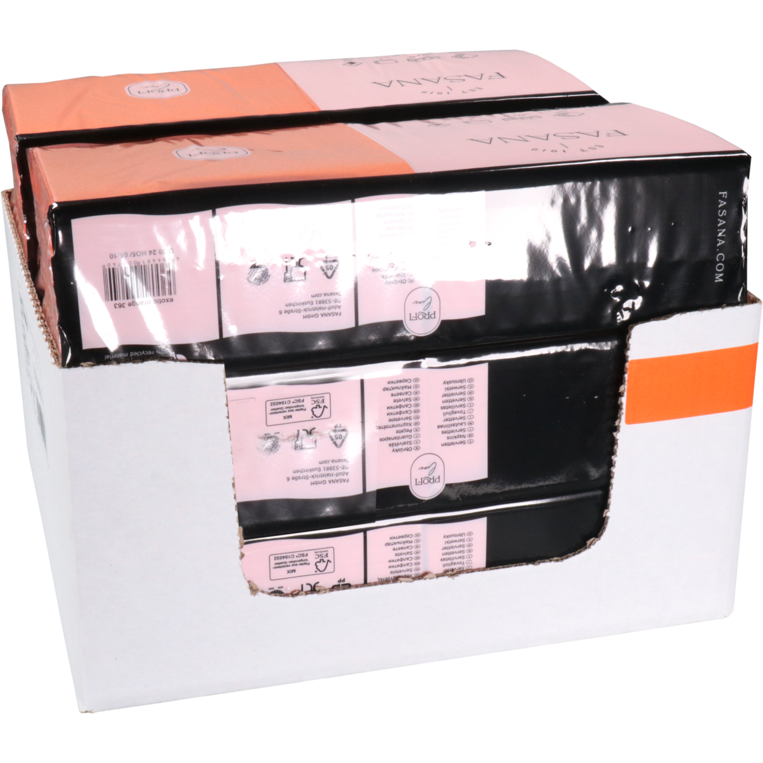 Servet, 1/4 vouw, 2-laags, 33x33cm, cellulose, oranje