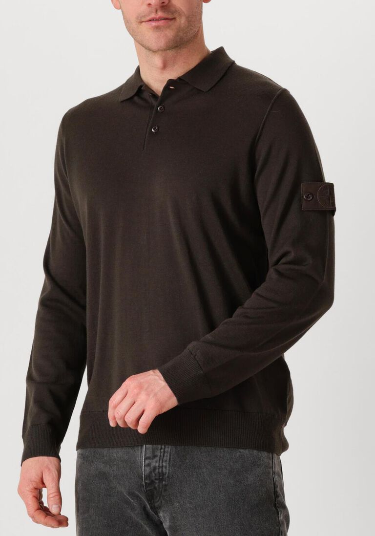 bruine stone island trui ls polo