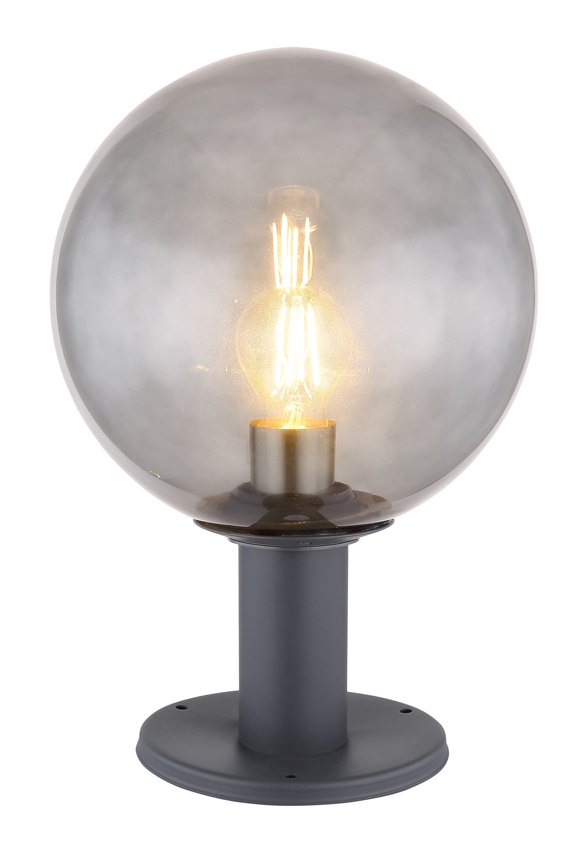 GLOBO LED Retrofit Sockelleuchte Hedwig Anthrazit 25x25cm H38cm