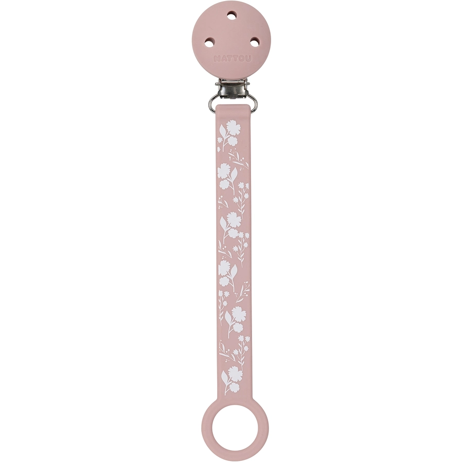 Nattou Schnullerkette gedruckt rosa