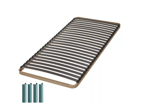 Sommier à lattes + pieds 90x190 Theta - 24 lattes bois - Fabrication française