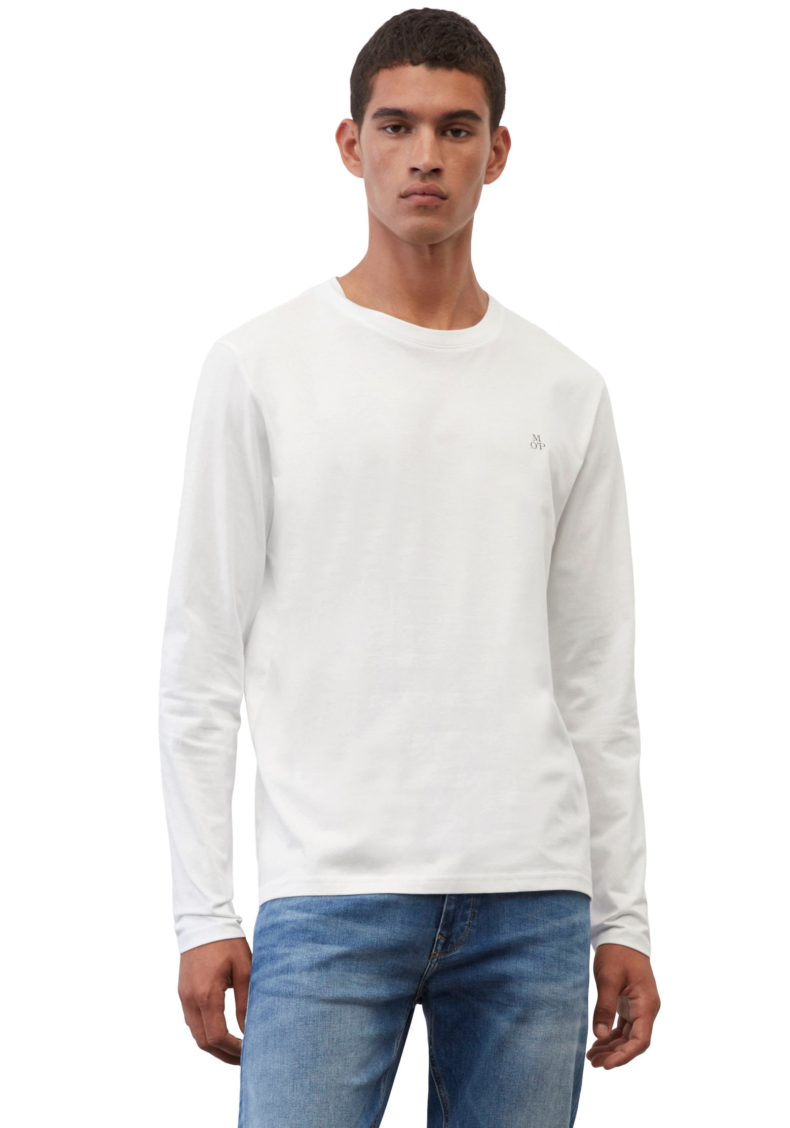 Marc O'Polo Langarmshirt , mit dezentem Logo-Print vorne