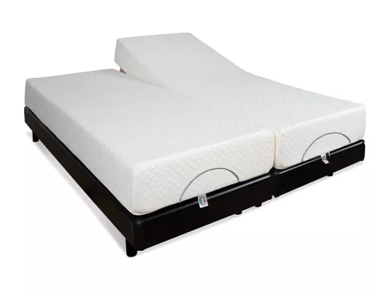 BELLECOUR LITERIE | Ensemble Duo SUPERFLEX 2x80x200 cm | Sommiers électriques + Matelas Mémoire de forme