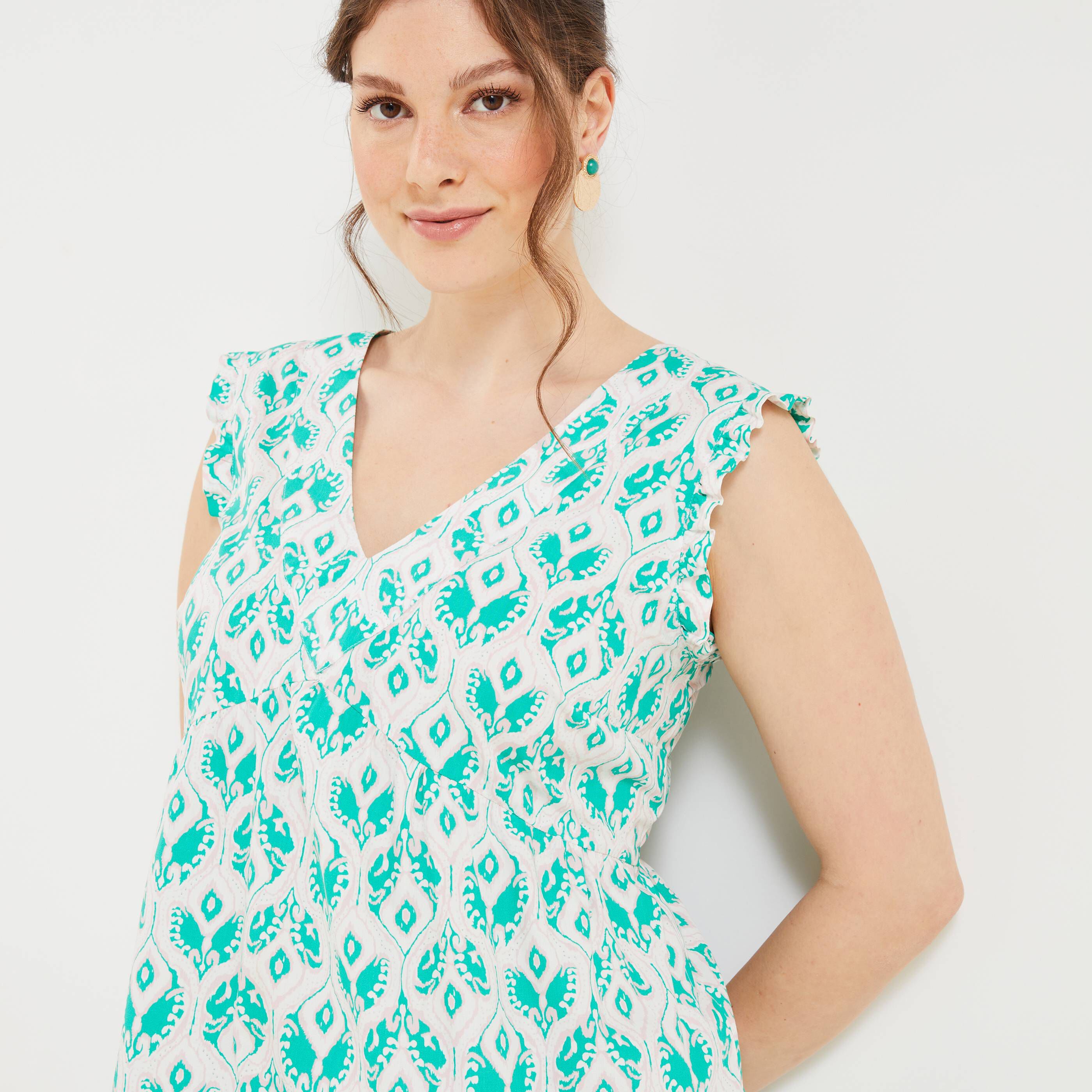 Robe volantée femme - VERT