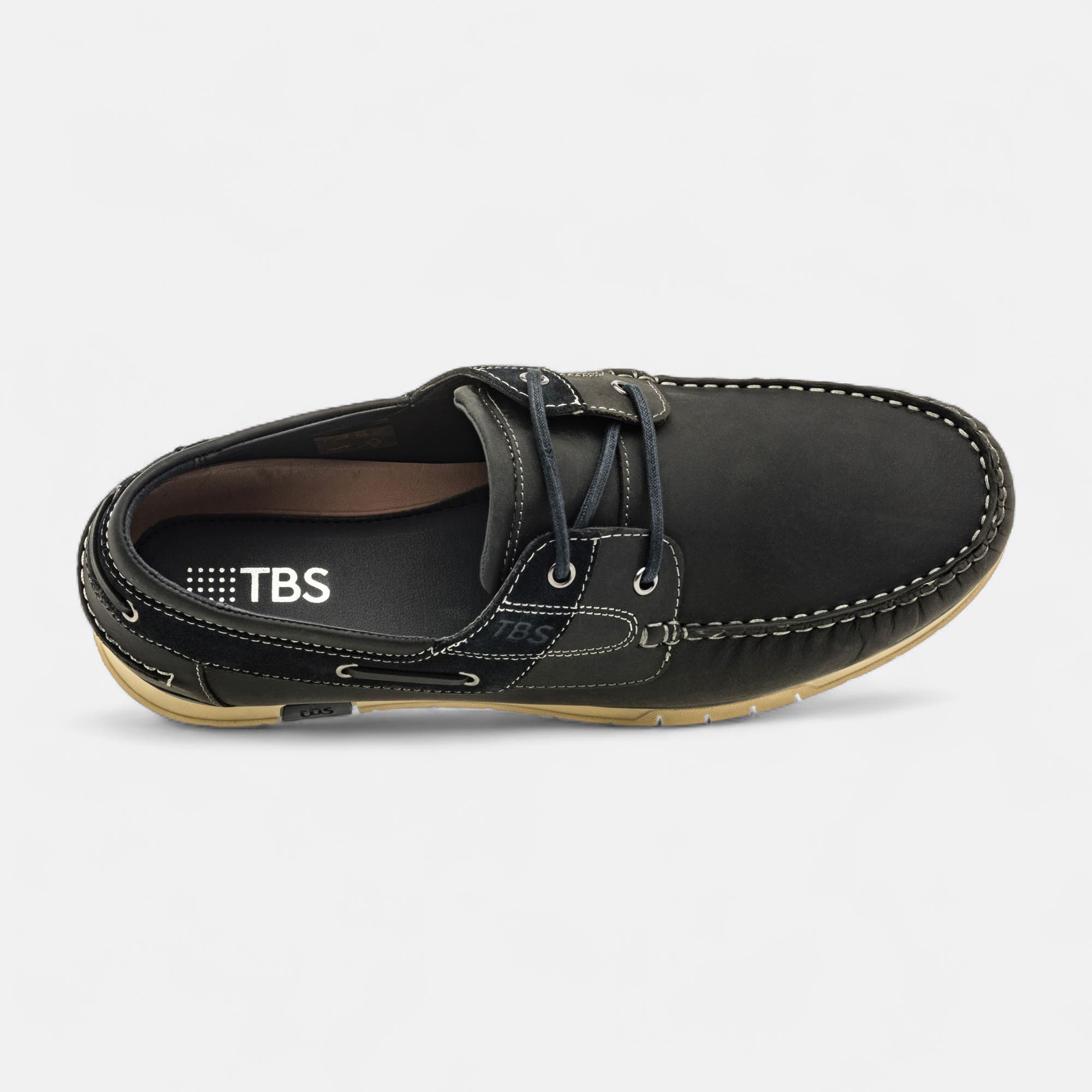 Chaussures bateau Homme en cuir bleu marine